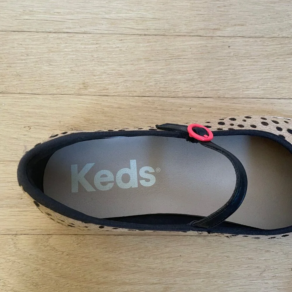 Keds mary jane flats - animal print on real cow hair fur Women's size 8.5 medium - Picture 6 of 7